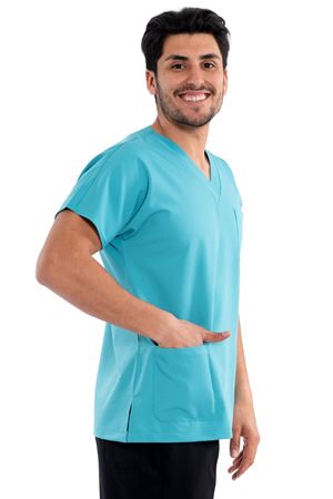 Greys Model Likralı Viskon Erkek  Tek Üst Turkuaz Yeşili