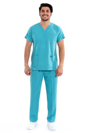 Greys Model Likralı Viskon Erkek  Takım Turkuaz Yeşili