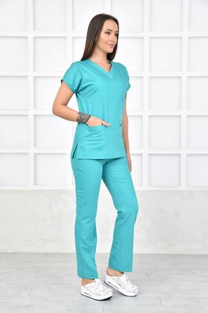 Greys Model Likralı Viskon Kadın  Takım Benetton Yeşili