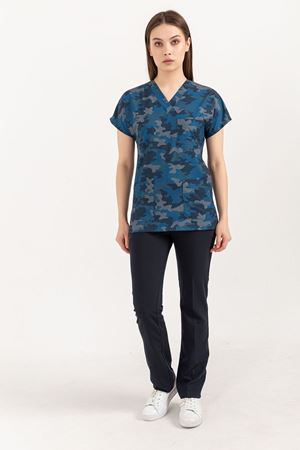 Greys Desenli Model Likralı Terikoton Kadın  Takım Kamuflaj Desenli