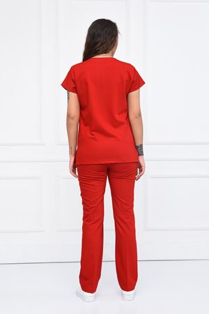 Greys Model Likralı Viskon Kadın  Takım Koyu Kırmızı