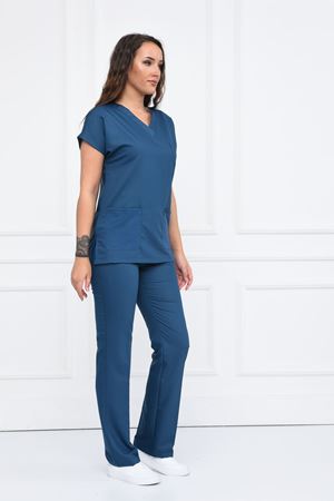 Greys Model Likralı Viskon Kadın  Takım Petrol Mavi