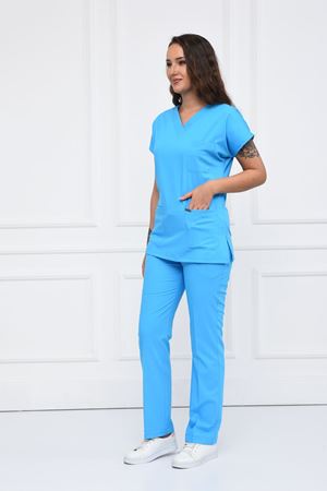 Greys Model Likralı Viskon Kadın  Takım Turkuaz