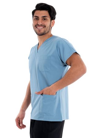 Greys Model Likralı Viskon Erkek  Tek Üst Bulut Mavi