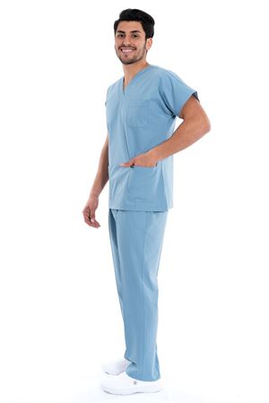 Greys Model Likralı Viskon Erkek  Takım Bulut Mavi