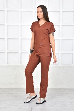 Greys Model Likralı Viskon Kadın  Takım Kiremit