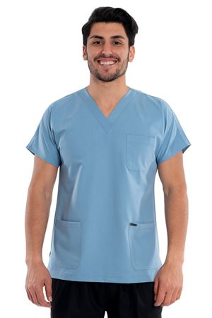 Greys Model Likralı Viskon Erkek  Tek Üst Bulut Mavi