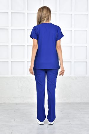 Greys Model Likralı Viskon Kadın  Takım Saks Mavi