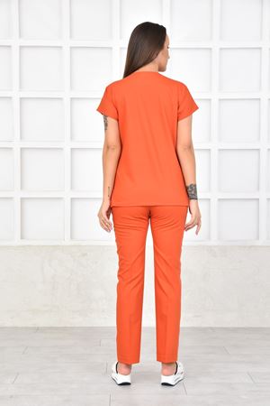 Greys Model Likralı Viskon Kadın  Takım Turuncu
