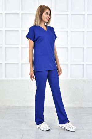 Greys Model Likralı Viskon Kadın  Takım Saks Mavi