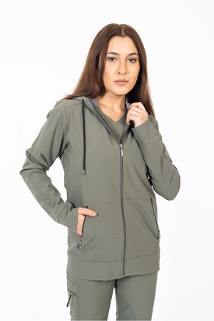 Hood Comfort Model Polilikra Kadın  Tek Kapşon Haki