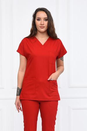 Greys Model Likralı Viskon Kadın  Tek Üst Koyu Kırmızı