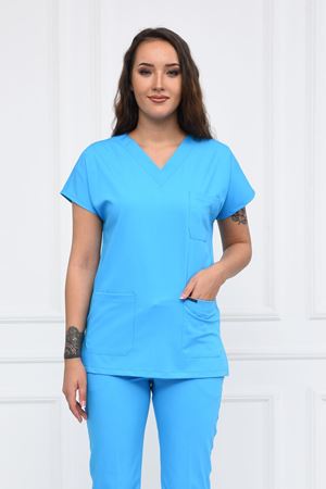 Greys Model Likralı Viskon Kadın  Tek Üst Turkuaz