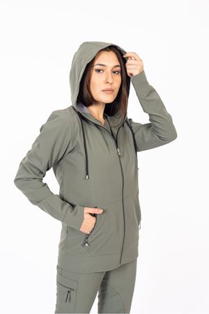 Hood Comfort Model Polilikra Kadın  Tek Kapşon Haki