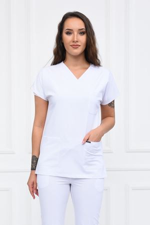 Greys Model Likralı Viskon Kadın  Tek Üst Beyaz