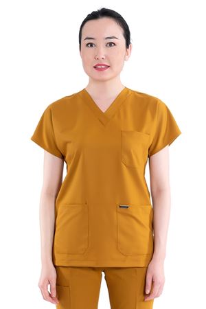 Greys Model Likralı Viskon Kadın  Tek Üst Hardal Sarı