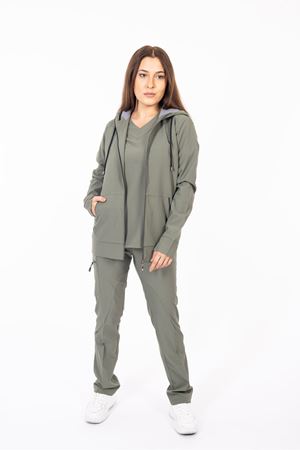 Hood Comfort Model Polilikra Kadın  Kapşonlu Takım Haki