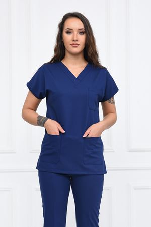 Greys Model Likralı Viskon Kadın  Tek Üst İndigo