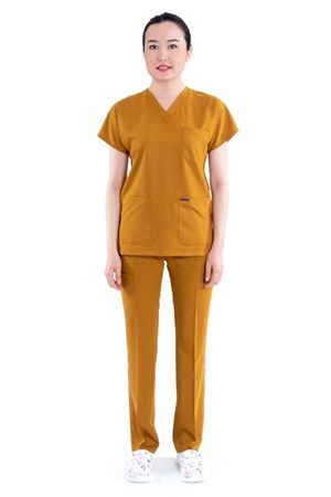 Greys Model Likralı Viskon Kadın  Takım Hardal