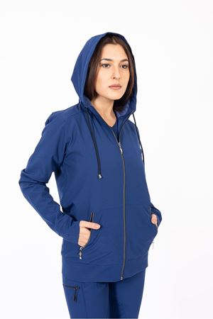 Hood Comfort Model Polilikra Kadın  Kapşonlu Takım İndigo