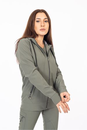 Hood Comfort Model Polilikra Kadın  Kapşonlu Takım Haki