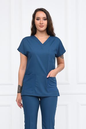 Greys Model Likralı Viskon Kadın  Tek Üst Petrol Yeşili