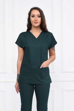 Greys Model Likralı Viskon Kadın  Tek Üst Zümrüt Yeşili