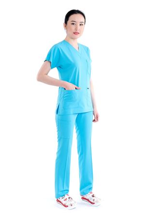 Greys Model Likralı Viskon Kadın  Takım Turkuaz Mavi