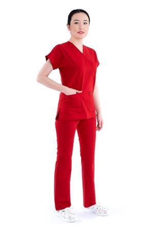Greys Model Likralı Viskon Kadın  Takım Kırmızı