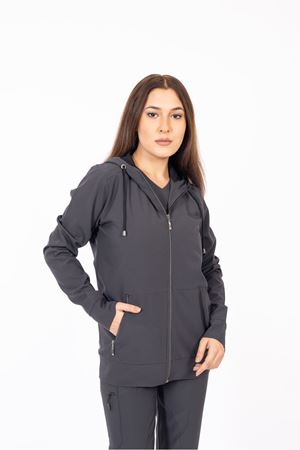 Hood Comfort Model Polilikra Kadın  Tek Kapşon Füme Gri