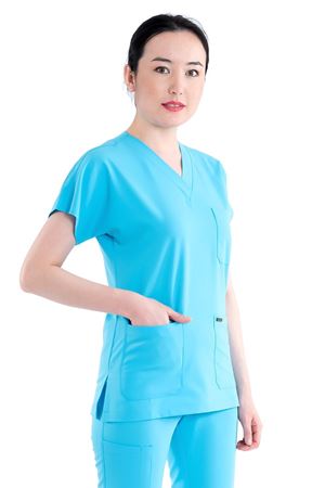 Greys Model Likralı Viskon Kadın  Tek Üst Turkuaz Mavi