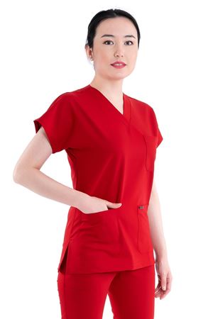 Greys Model Likralı Viskon Kadın  Tek Üst Kırmızı