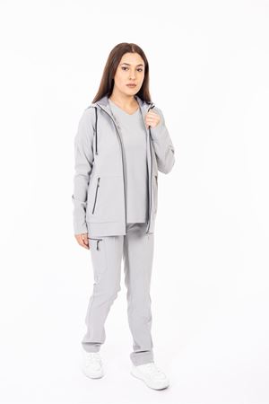 Hood Comfort Model Polilikra Kadın  Kapşonlu Takım Bulut Gri