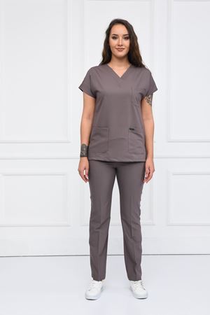 Greys Model Likralı Viskon Kadın  Takım Koyu Bej