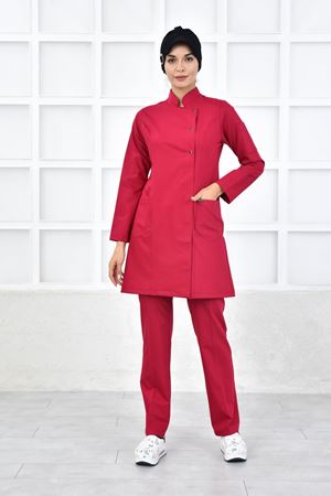 Kare Kravaze Model Likralı Viskon Kadın  Takım Koyu Fuşya