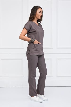 Greys Model Likralı Viskon Kadın  Takım Koyu Bej