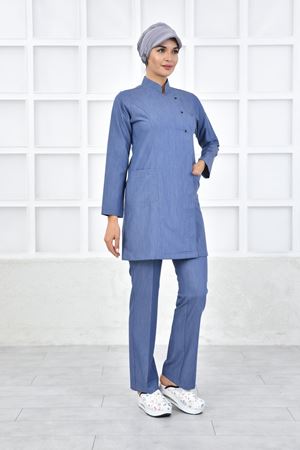 Kare Kravaze Model Likralı Viskon Kadın  Takım Kot