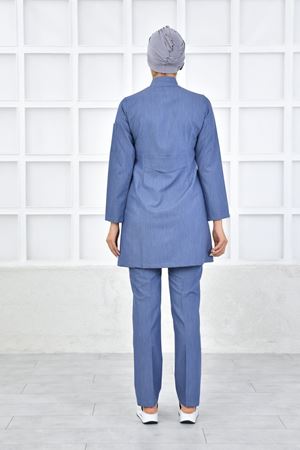 Kare Kravaze Model Likralı Viskon Kadın  Takım Kot