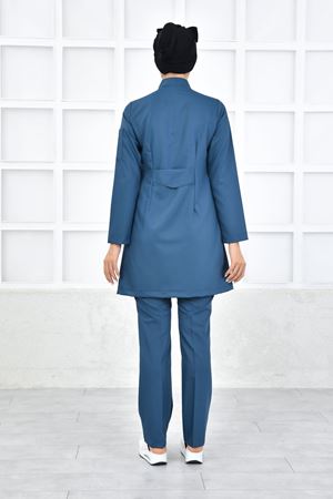 Kravaze Model Likralı Viskon Kadın  Takım Petrol Yeşili