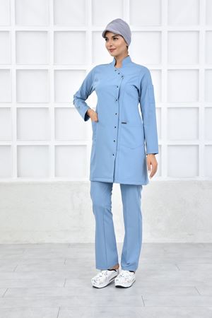 Kravaze Model Likralı Viskon Kadın  Takım Bulut Mavi