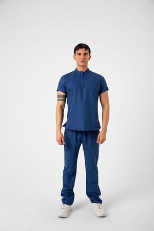 New Line Model Likralı Viskon Erkek  Takım Petrol Mavi