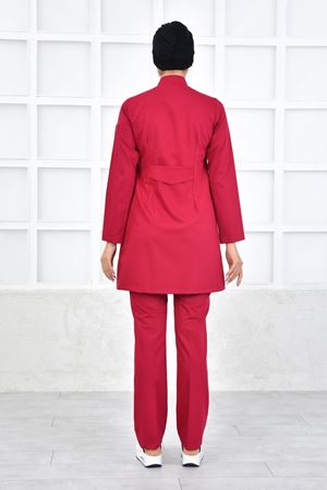 Kravaze Model Likralı Viskon Kadın  Takım Koyu Fuşya