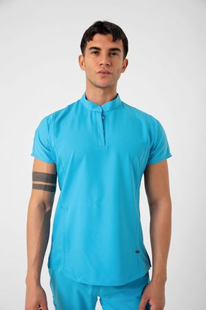 New Line Model Likralı Viskon Erkek  Takım Turkuaz Mavi