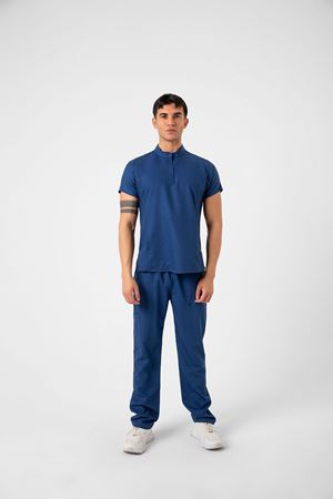 New Line Model Likralı Viskon Erkek  Takım Petrol Mavi