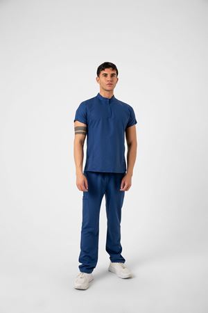 New Line Model Likralı Viskon Erkek  Takım Petrol Mavi