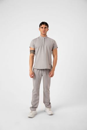 New Line Model Likralı Viskon Erkek  Takım Bulut Gri