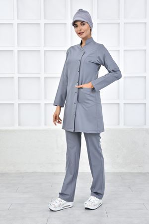 Kravaze Model Likralı Viskon Kadın  Takım Gri