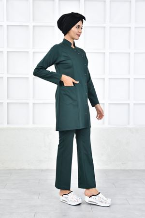 Kravaze Model Likralı Viskon Kadın  Takım Zümrüt Yeşili