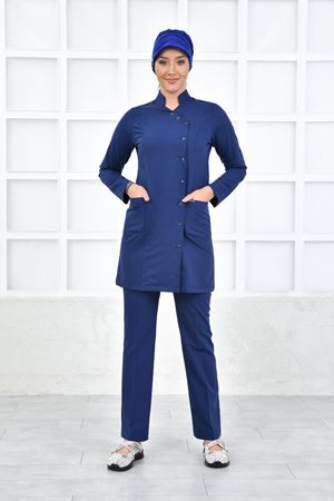 Kravaze Model Likralı Viskon Kadın  Takım İndigo