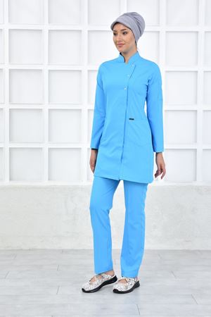 Kare Kravaze Model Likralı Viskon Kadın  Takım Turkuaz